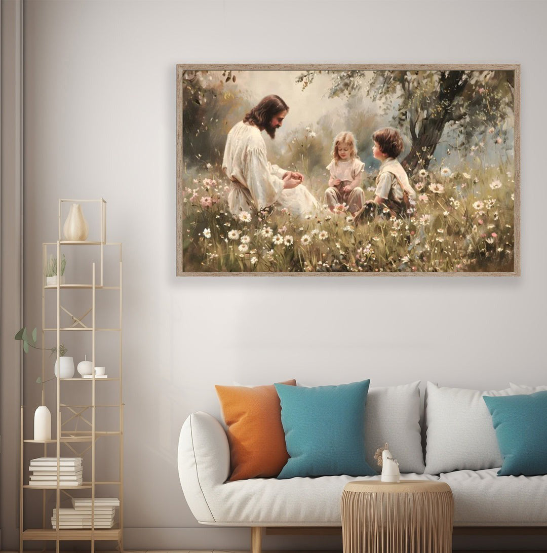 Jesus Christ Teaching Children, Child of God, Peace in Christ, Christian Religious Printed Art, Christian Home Decor